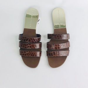 Zara basic animal embossed leather sandal - 40 (9)